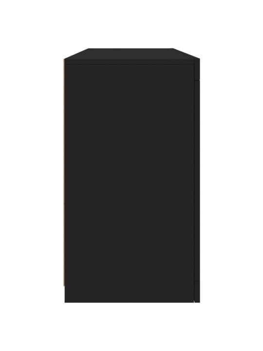 Kumode ar led lampiņām, melna, 142,5x37x67 cm