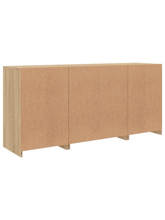 Kumode ar led lampiņām, ozolkoka krāsa, 142,5x37x67 cm