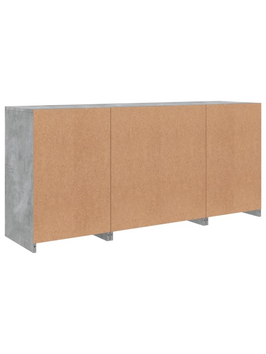Kumode ar led lampiņām, betona pelēka, 142,5x37x67 cm