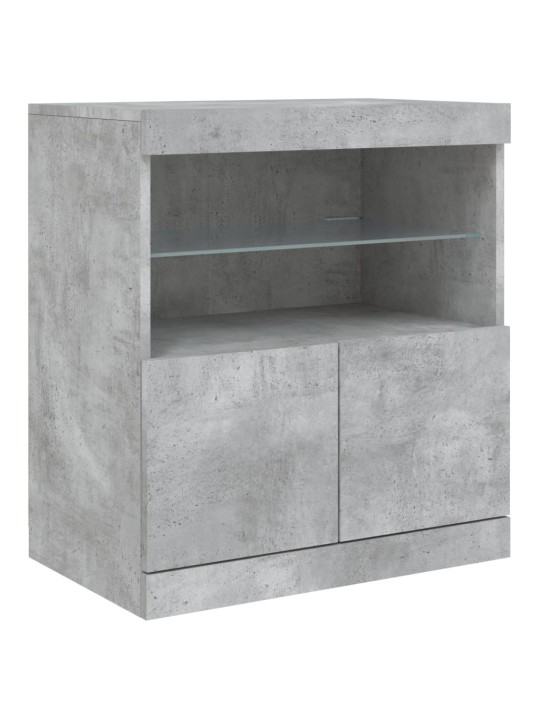 Kumode ar led lampiņām, betona pelēka, 142,5x37x67 cm
