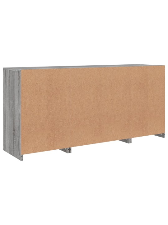 Kumode ar led lampiņām, pelēka ozolkoka krāsa, 142,5x37x67 cm