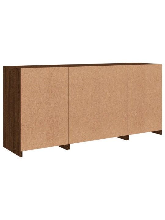 Kumode ar led lampiņām, brūna koka krāsa, 142,5x37x67 cm