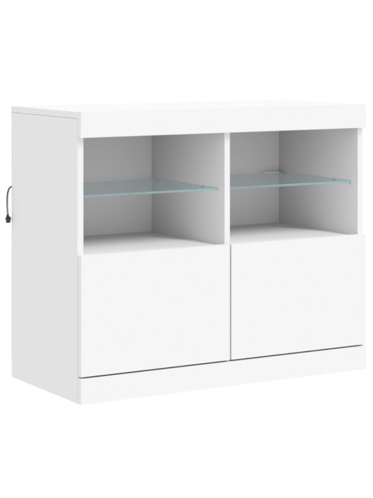 Kumode ar led lampiņām, 163x37x67 cm, balta