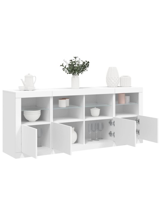 Kumode ar led lampiņām, 163x37x67 cm, balta