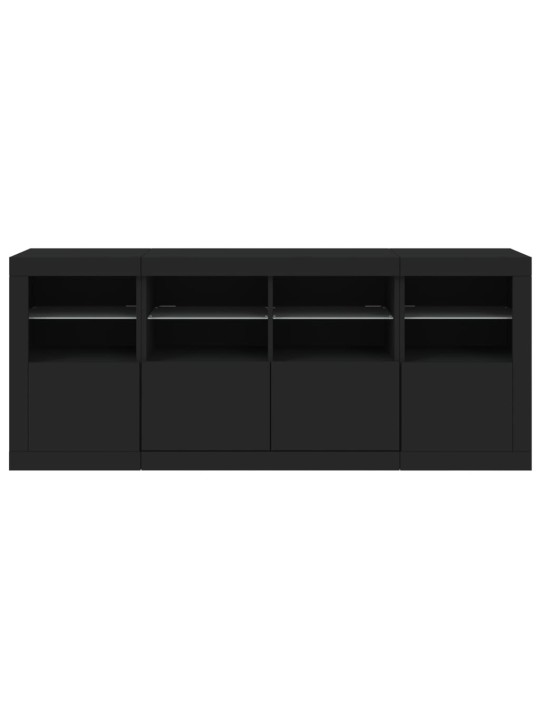 Kumode ar led lampiņām, melna, 163x37x67 cm