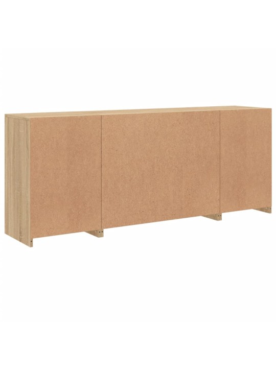 Kumode ar led lampiņām, ozolkoka krāsa, 163x37x67 cm