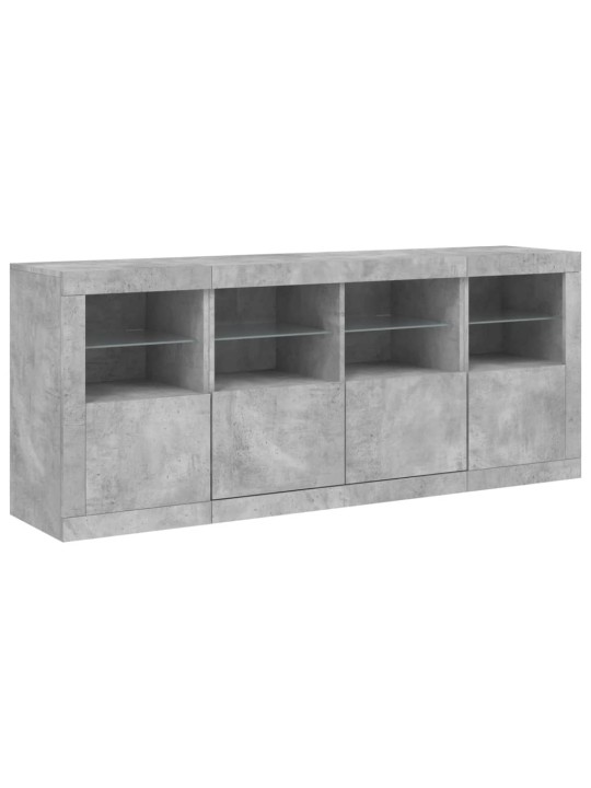Kumode ar led lampiņām, betona pelēka, 163x37x67 cm