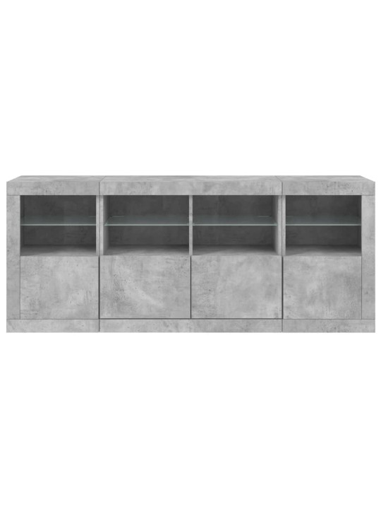 Kumode ar led lampiņām, betona pelēka, 163x37x67 cm