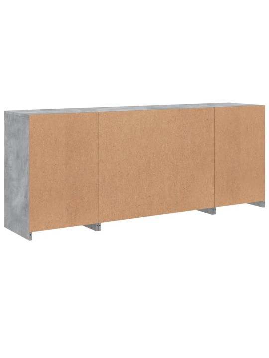 Kumode ar led lampiņām, betona pelēka, 163x37x67 cm