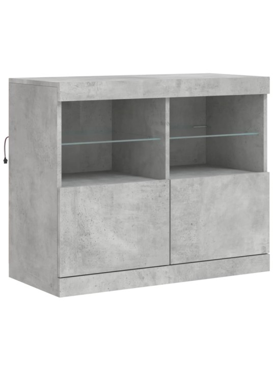 Kumode ar led lampiņām, betona pelēka, 163x37x67 cm