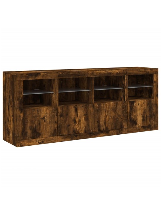 Kumode ar LED lampiņām, ozolkoka krāsa, 163x37x67 cm