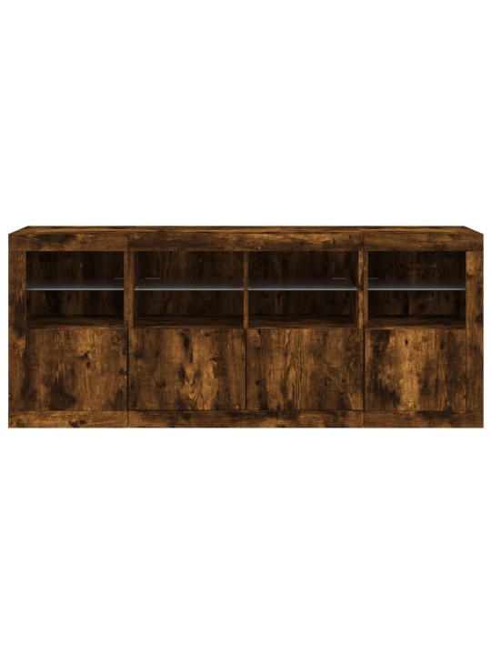 Kumode ar LED lampiņām, ozolkoka krāsa, 163x37x67 cm