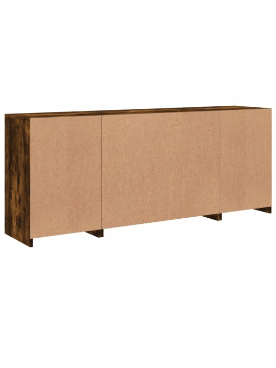 Kumode ar LED lampiņām, ozolkoka krāsa, 163x37x67 cm