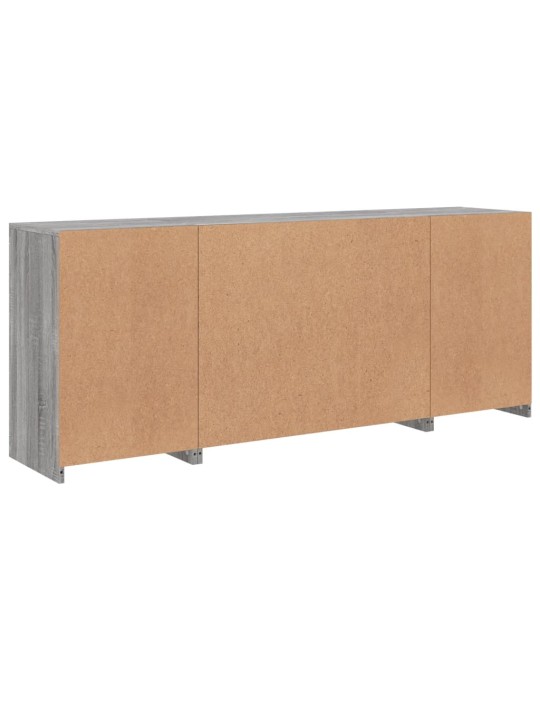 Kumode ar led lampiņām, pelēka ozolkoka krāsa, 163x37x67 cm