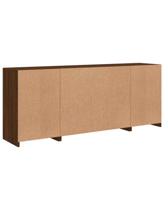 Kumode ar led lampiņām, brūna koka krāsa, 163x37x67 cm