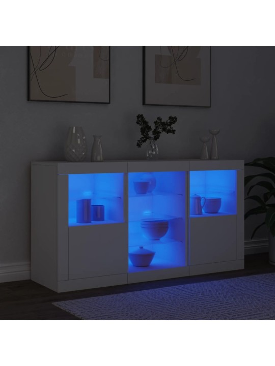 Kumode ar led lampiņām, 123x37x67 cm, balta