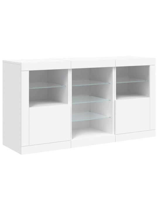 Kumode ar led lampiņām, 123x37x67 cm, balta