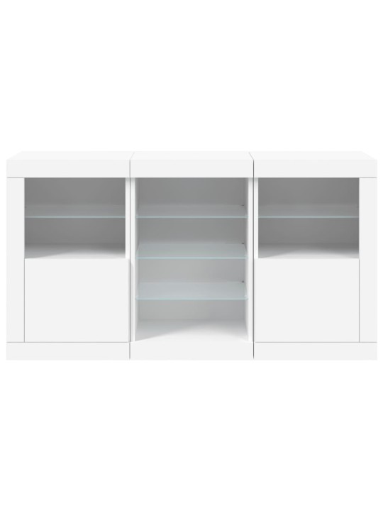 Kumode ar led lampiņām, 123x37x67 cm, balta