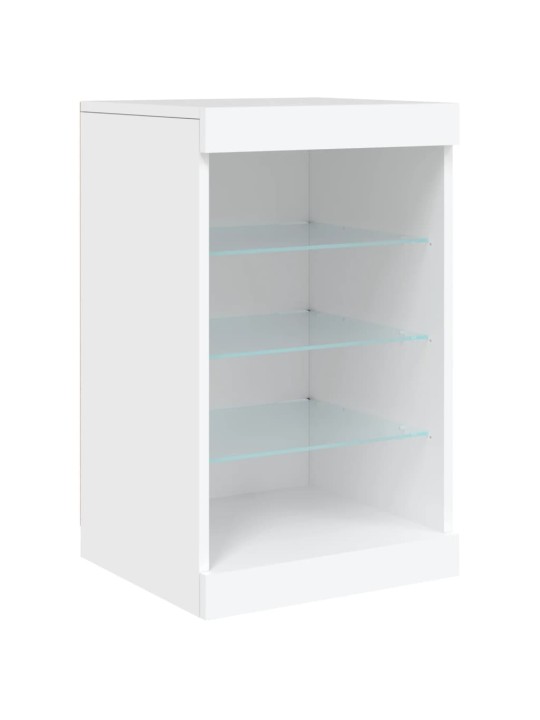 Kumode ar led lampiņām, 123x37x67 cm, balta