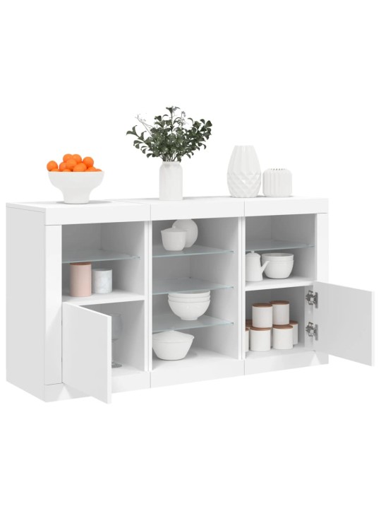 Kumode ar led lampiņām, 123x37x67 cm, balta