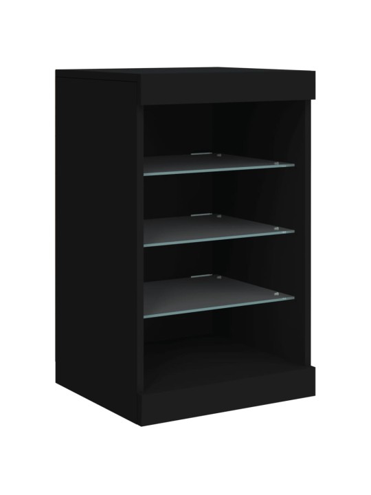 Kumode ar led lampiņām, melna, 123x37x67 cm