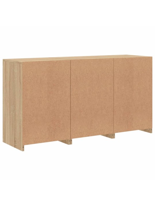 Kumode ar led lampiņām, ozolkoka krāsa, 123x37x67 cm