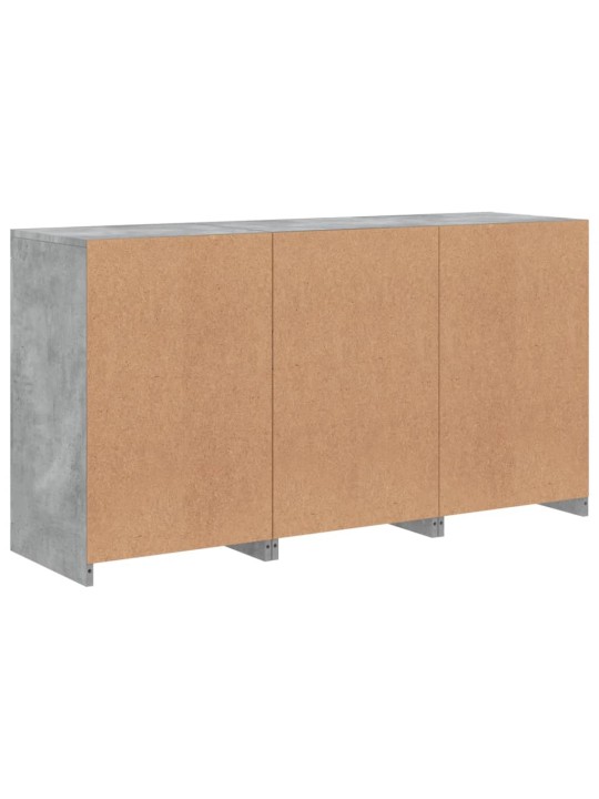 Kumode ar led lampiņām, betona pelēka, 123x37x67 cm