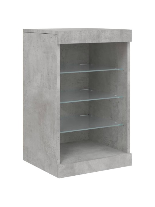 Kumode ar led lampiņām, betona pelēka, 123x37x67 cm
