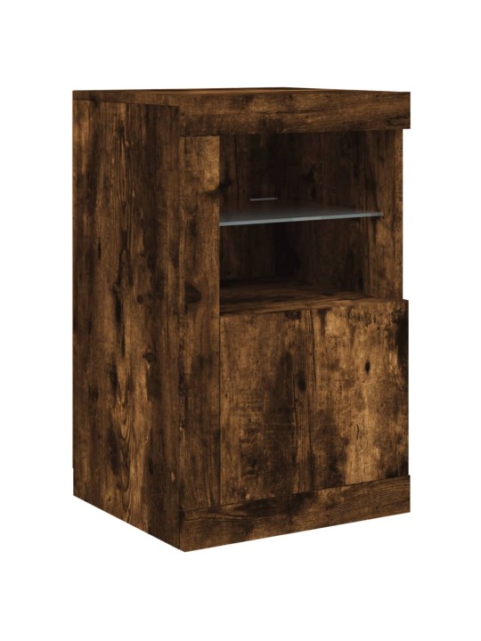 Kumode ar led lampiņām, ozolkoka krāsa, 123x37x67 cm
