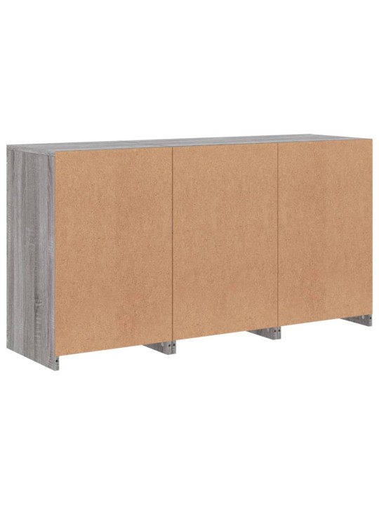 Kumode ar led lampiņām, pelēka ozolkoka krāsa, 123x37x67 cm