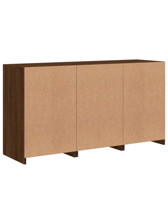 Kumode ar led lampiņām, brūna koka krāsa, 123x37x67 cm