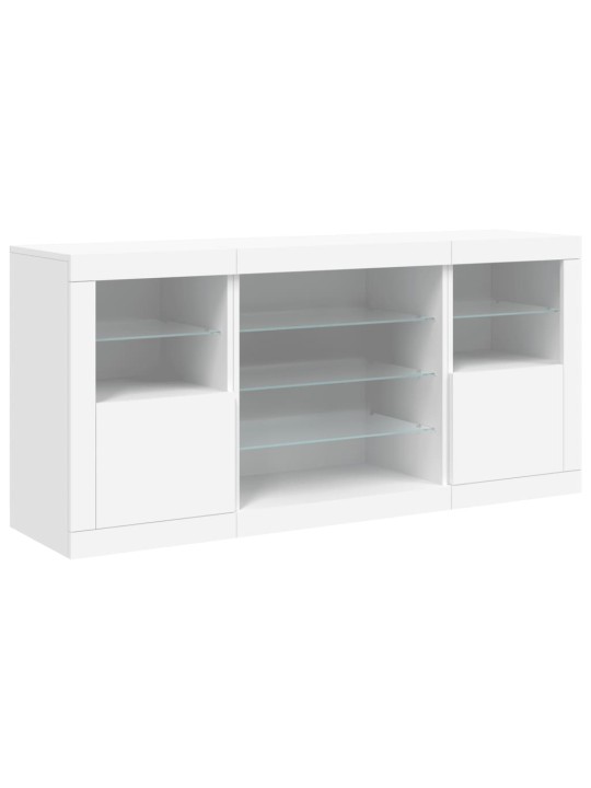 Kumode ar led lampiņām, 142,5x37x67 cm, balta