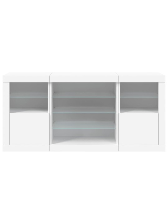 Kumode ar led lampiņām, 142,5x37x67 cm, balta