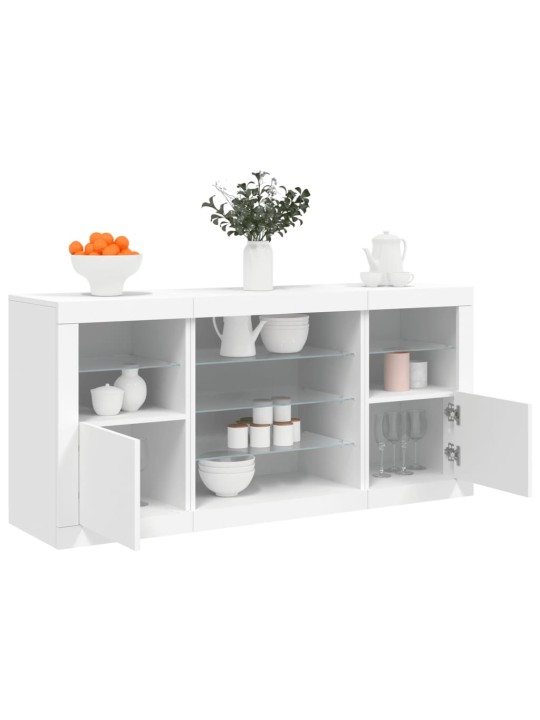 Kumode ar led lampiņām, 142,5x37x67 cm, balta