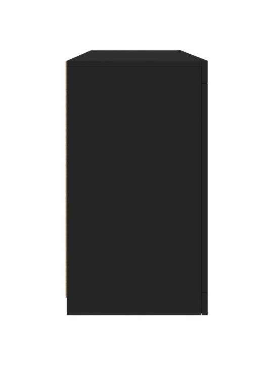 Kumode ar led lampiņām, melna, 142,5x37x67 cm