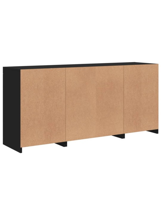 Kumode ar led lampiņām, melna, 142,5x37x67 cm