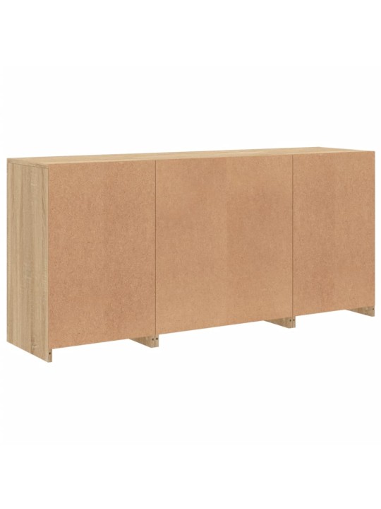 Kumode ar led lampiņām, ozolkoka krāsa, 142,5x37x67 cm