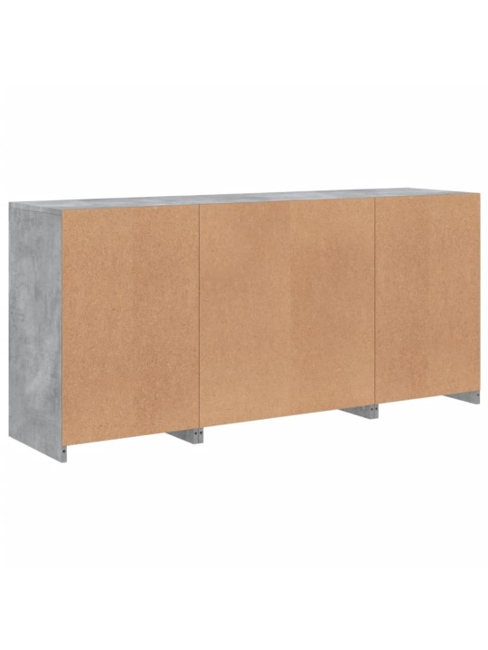 Kumode ar led lampiņām, betona pelēka, 142,5x37x67 cm