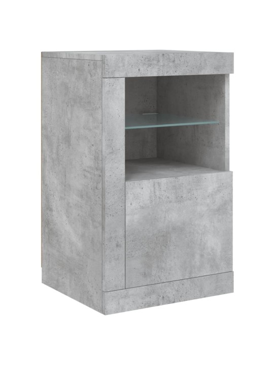 Kumode ar led lampiņām, betona pelēka, 142,5x37x67 cm