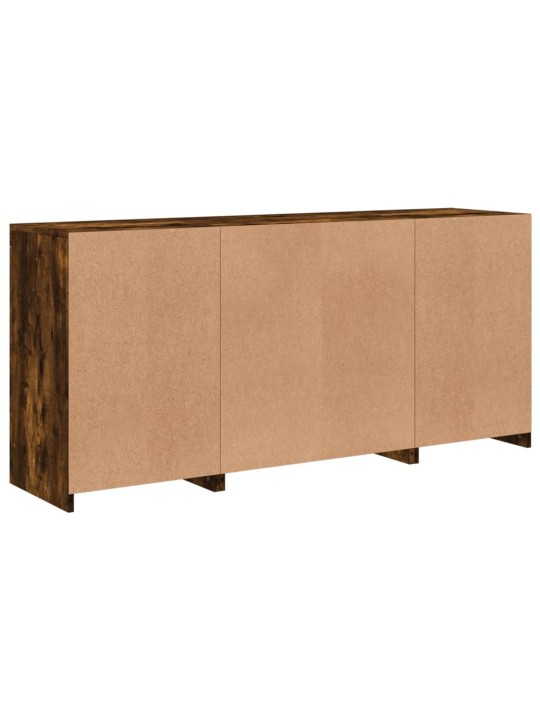 Kumode ar led lampiņām, ozolkoka krāsa, 142,5x37x67 cm