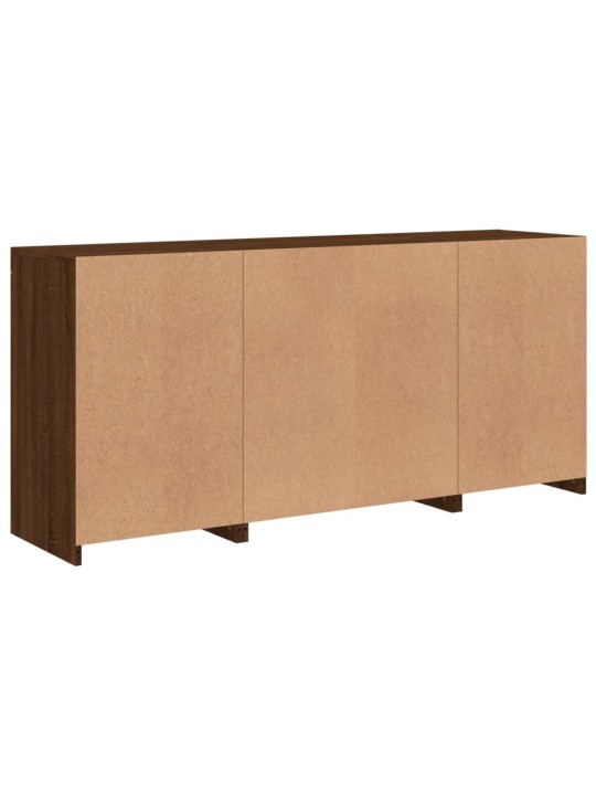Kumode ar led lampiņām, brūna koka krāsa, 142,5x37x67 cm