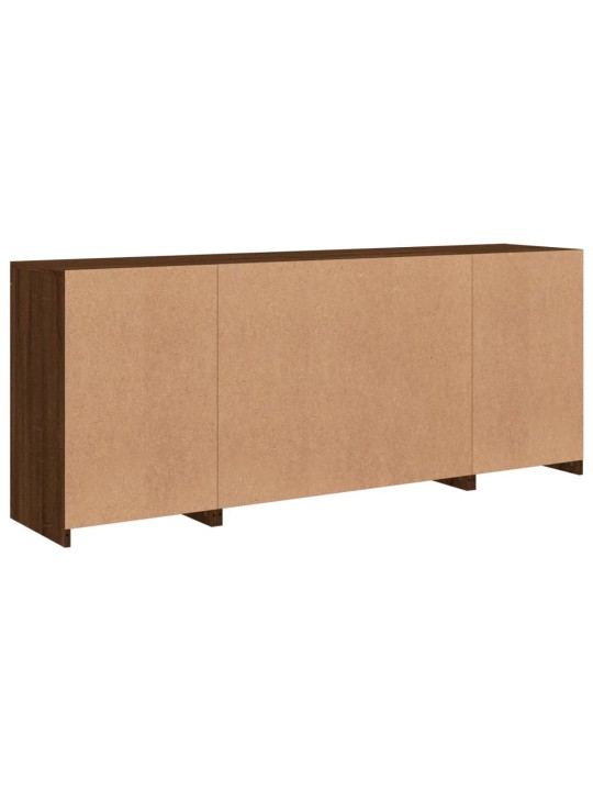 Kumode ar led lampiņām, brūna koka krāsa, 163x37x67 cm