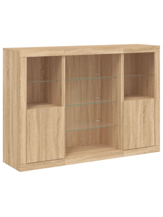 Kumodes ar led apgaismojumu, 3 gab., ozolkoka