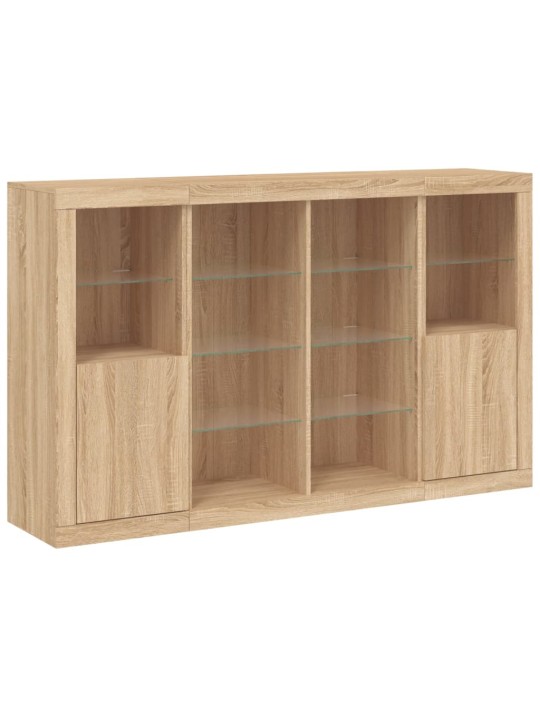 Kumodes ar led apgaismojumu, 3 gab., ozolkoka