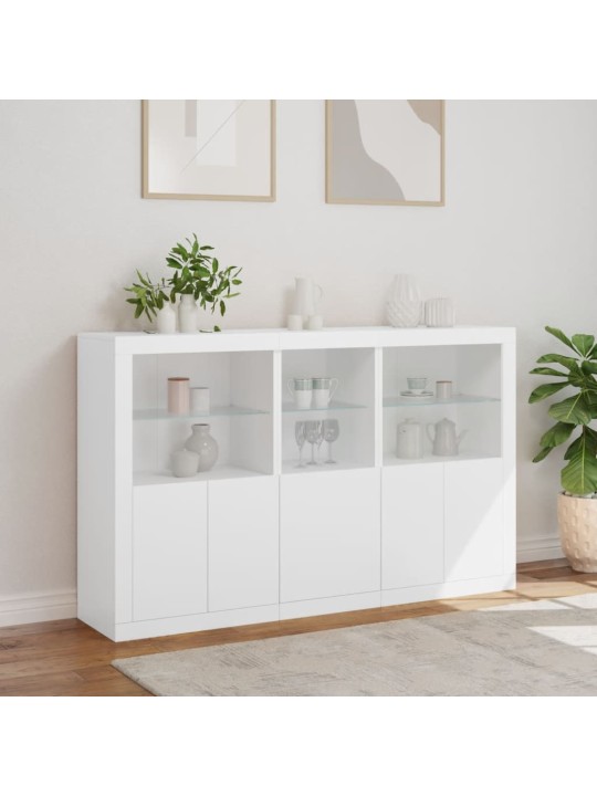 Kumode ar led lampiņām, 162x37x100 cm, balta