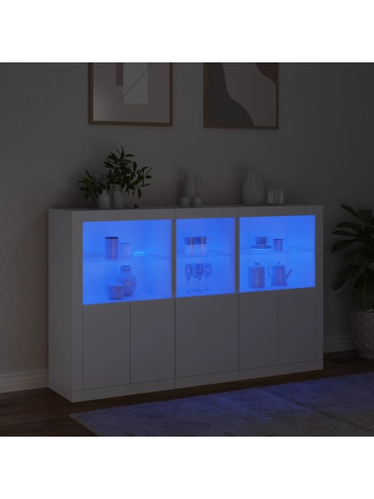 Kumode ar led lampiņām, 162x37x100 cm, balta
