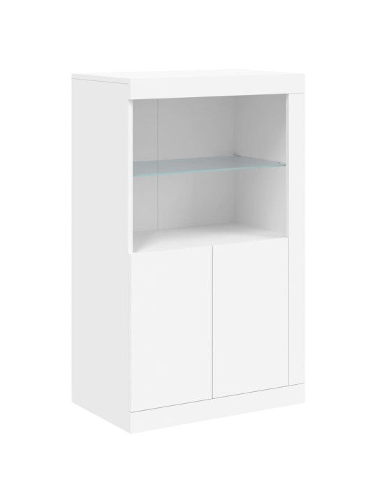 Kumode ar led lampiņām, 162x37x100 cm, balta