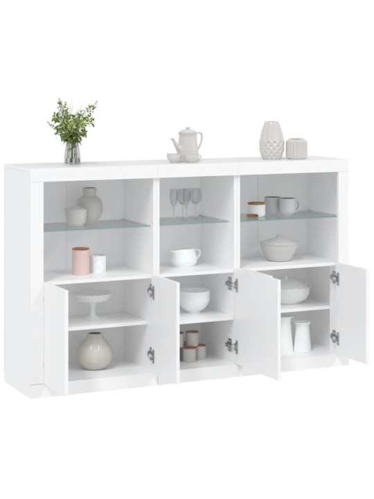 Kumode ar led lampiņām, 162x37x100 cm, balta