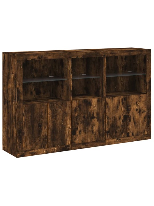 Kumode ar led lampiņām, ozolkoka krāsa, 162x37x100 cm
