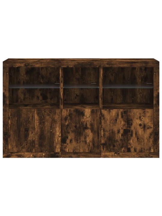 Kumode ar led lampiņām, ozolkoka krāsa, 162x37x100 cm